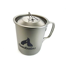 Gaobabu Titanium Mug, 10.1 fl oz (300 ml), Lid Included