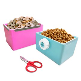 LLSPET Food and Water Bowl for Hamster/Rabbit/Chinchilla/Guinea Pig Other Small Pets,Rabbit Guinea Pig Hay Feeder,Made from Non-Toxic, BPA Free Plastic and Minimizing Waste and Mess