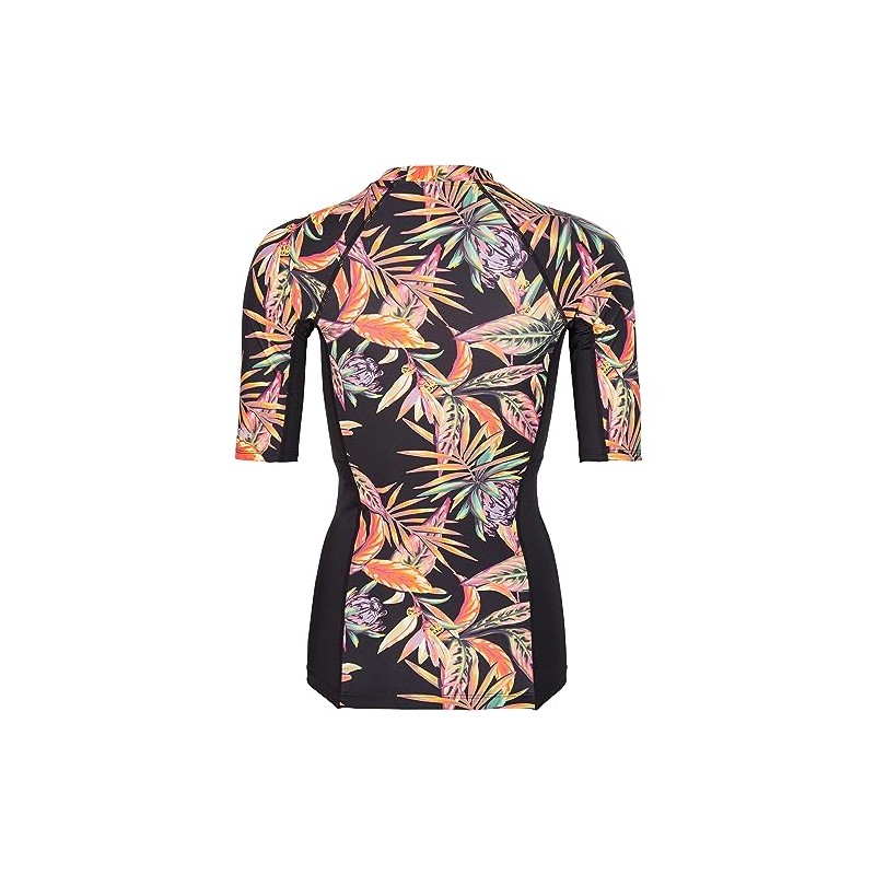 O'Neill Anglet Women's Surf Shirt, Black Tropical Flower