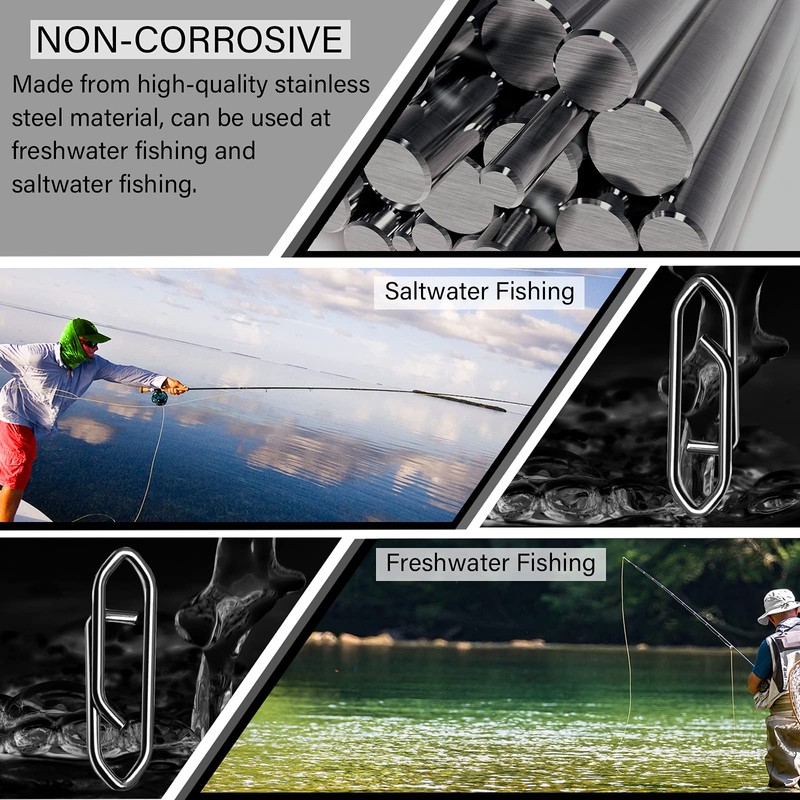 Atibin Stainless Lock Snaps Swivel Steel Saltwater Connector Fishing Snap