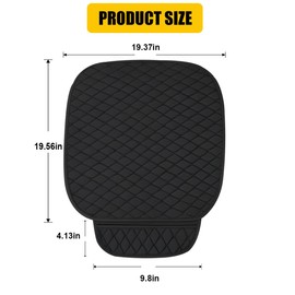 DUSCOKE Car Seat Cover, Comfortable Anti-Slip Linen Auto Front Seat Protector, Breathable Seat Bottom Cushion Pad with Storage Pocket, Universal Vehicle Interior Accessory for SUV Truck (Black)