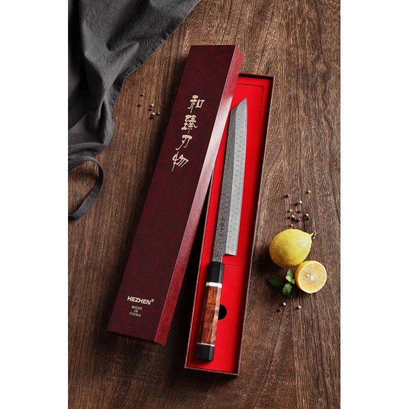 HEZHEN Kiritsuke Handmade Japanese 110 layers Damascus Steel Sharp Kitchen