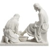 JFSM INC. Exquisite Jesus Washing Disciples Feet Resin Statue Marble