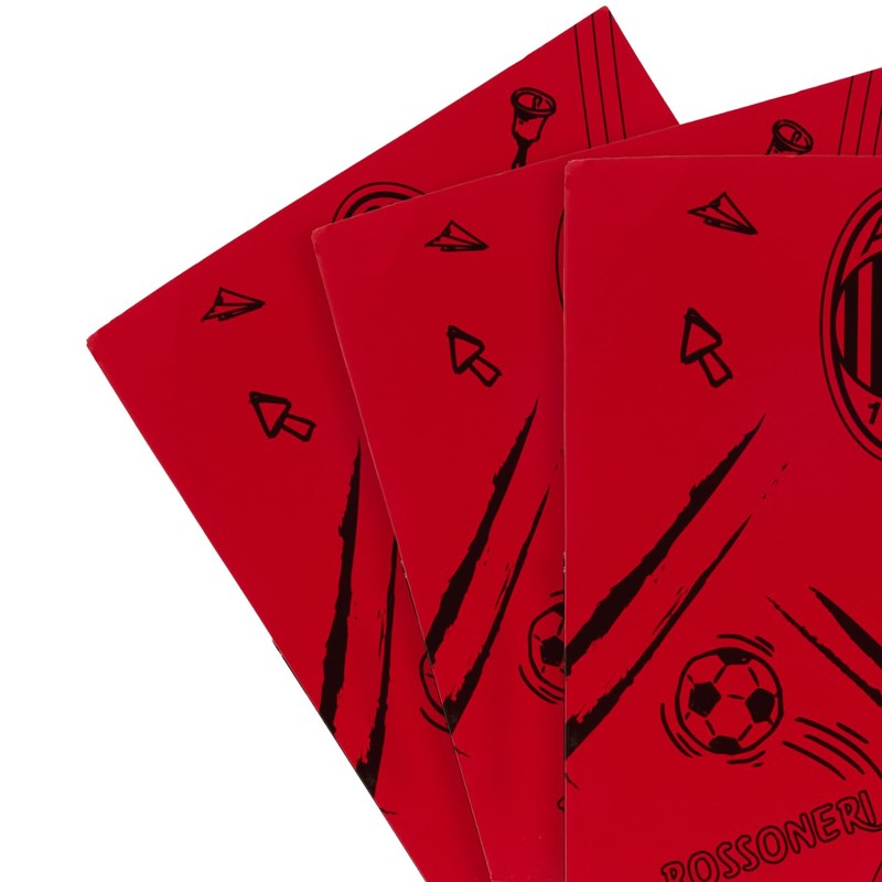 A.C. Milan Set mit 3 linierten Notizbüchern, 0,5 cm, Format