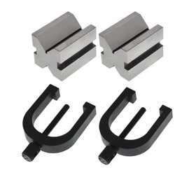 TINVHY 4PCS V-Block and Clamp Set 1-5/8in x 1-1/4in x 1-1/4in Hardened Steel 90 Degree Angle
