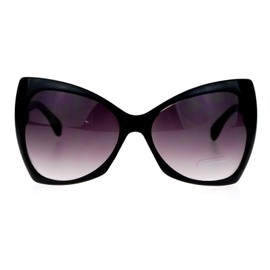 Celebrity Fashion Sunglasses Womens Oversized Bow Ribbon Butterfly Frame Black