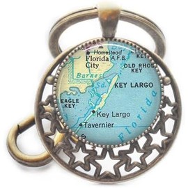 Llavero de mapa de llaves de Florida, llavero largo, llavero largo, llavero largo de mapa, llavero de mapa largo, llavero de mapa de llaves superiores, llavero de mapa