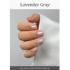 AutyaMee Semi Cured Gel Nail Strips (Lavender Gray), Gold Line,