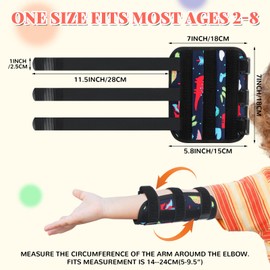 Threlaco 2 Pack Thumb Sucking Stop for Kids Toddlers Nail Biting Treatment Dinosaur Finger Sucking Deterrent Guard Prevention Anti Nose Picking Pediatric Elbow Immobilizer for Boys Girls 2-8 Years