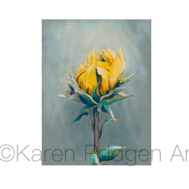 ACEO ATC Signed Print Sunflower Sunflowers Flower Art Card Artist Trading Card