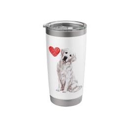 Love White English Cream Golden Retriever Mom Dog Puppy Stainless Steel Insulated Tumbler