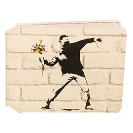 Banksy Flower Thrower Slim line Bus Pass Wallet Credit Travel Rail Ticket Card Holder for Oyster Business ID Card (2X Wallets)