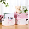 Breling 3 Pieces Coquette Bow Laundry Hamper Cotton Rope Storage