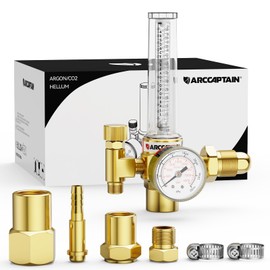 ARCCAPTAIN Argon/CO2/Helium Regulator, MIG and TIG Flow Meter Gas Regulator Gauge Welding Weld, 0-4000 PSI, 0-180+ CFH, CGA580 and CGA320 Inlet Connection