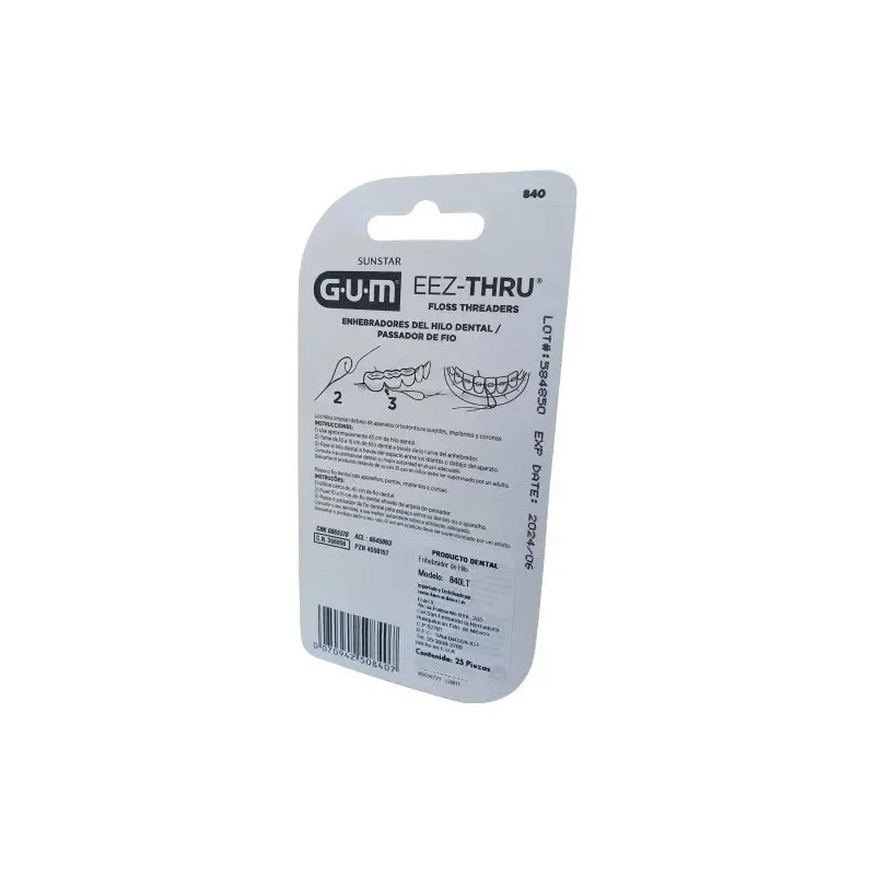 75 Enhebradores Hilo Dental Gum Eez-thru Ortodoncia Brackets