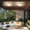CHENS01 Small Outdoor Flush Mount LED Ceiling Light Exterior Porch