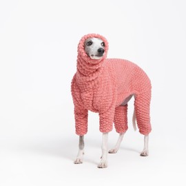 ESCCBOO Fluffy Soft Fleece Jumper Pyjamas for Italian Greyhound Whippet Dogs, Turtleneck Warm Fleece Dog Onesie, Coat, Jammies, Jumpsuit, Romper (Pink, Medium)