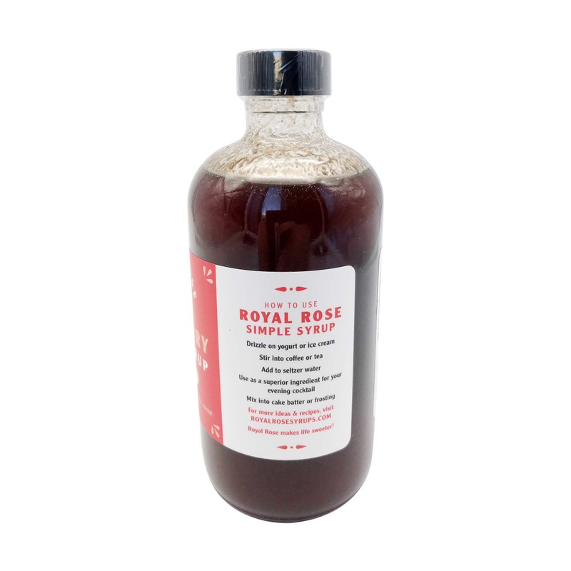 ROYAL ROSE Organic Raspberry Simple Syrup, 8 FZ
