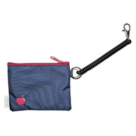 Smilish Children's Pass Case with Coil Chain (Apple), Navy, Red