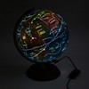 Exerz Illuminated World Globe 20cm Diameter Wooden Base - Spanish