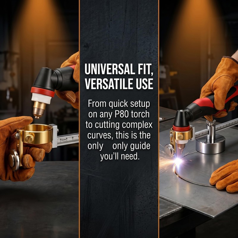Plasma Circle Cutter with Magnetic Base & Leather Gloves, 10-500mm