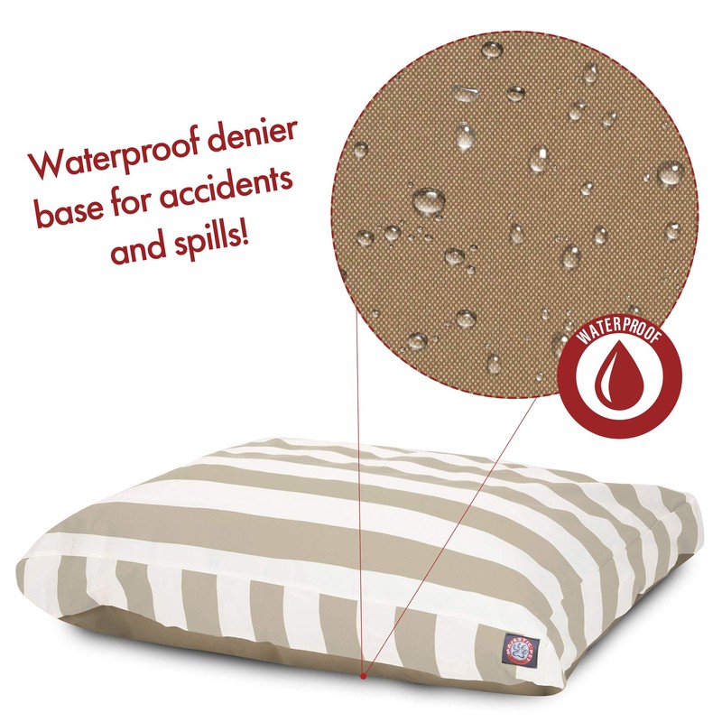 Majestic Pet Vertical Stripe Sand X-Large Rectangle Bed