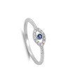 Boho Evil Eye Blue Simulated Sapphire Polished Ring .925 Sterling