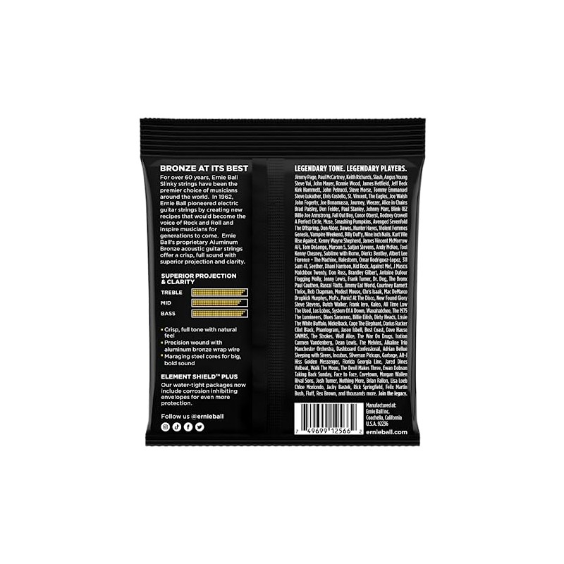 Ernie Ball set de cuerdas para guitarra acústica de bronce