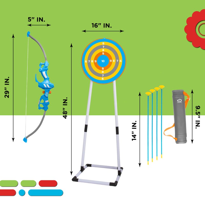 Discovery Kids Bullseye Outdoor Archery Set with LED Target Light-Up
