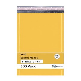 Small Kraft Bubble Mailers 6x10 inch #0 | Self Seal Padded Envelopes | Cushioned Bubble Mailer | Usable Size 6x9 | Lightweight mailing Shipping Bags For Package | 1000 Pack Bulk | Made in USA