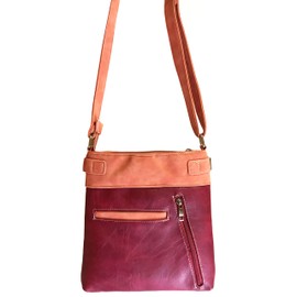 Justin West Women's Rhinestone Skull Crossbones with Angel Wings Shoulder Handbag (Red Crossbody Only)