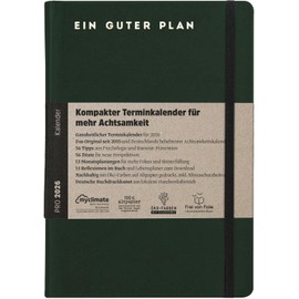 Ein guter Plan Pro 2026 - Compact Diary for More Mindfulness in Everyday Chaos - Dated Planner with Faux Leather Cover, Elastic Band and Document Pocket (Forest 2026)