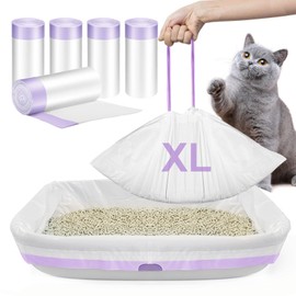 35 Pack Extra Large Cat Litter Tray Liner 41" x 18" Jumbo Cat Litter Box Liner Hygienic Disposable Litter Pan Liner Bags with Drawstring Kitty Litter Tray Waste Bags