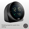 Braun Digital Alarm Clock with Snooze, Negative LCD Display, Rotating