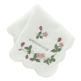 WEDGWOOD 260510-0201-10 Wedgwood Wild Strawberry Mini Size Towel Handkerchief (White) [100% Cotton] Women's Mini Size Hand Towel 8.7 inches (22 cm), white
