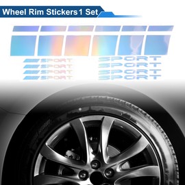 TUCKBOLD 1 Set Square Wheel Rim Decal Stripe Reflective Wheel Decals Stickers Assorted Color PET