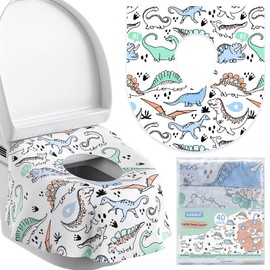 YIHATA 2x20Pcs Disposable Toilet Seat Covers for Kids and Adults, Toddlers Potty Training in Public Restrooms Travel Hotel Bathroom, Extra Large Size, Individually Wrapped, Waterproof Anti Slip