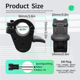 MUSELK Ebike Thumb Throttle WUXING 300X Right/Left Hand Throttle for 24V 36V 48V 72V Electric Bicycle Accelerator