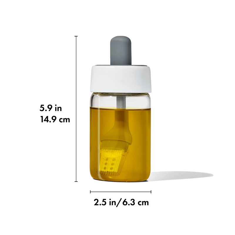 OXO Good Grips Glass Oil Bottle and Silicone Brush, 8