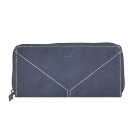Greenburry Tumble Nappa Leather Wallet 20 cm, navy blue, Elegant