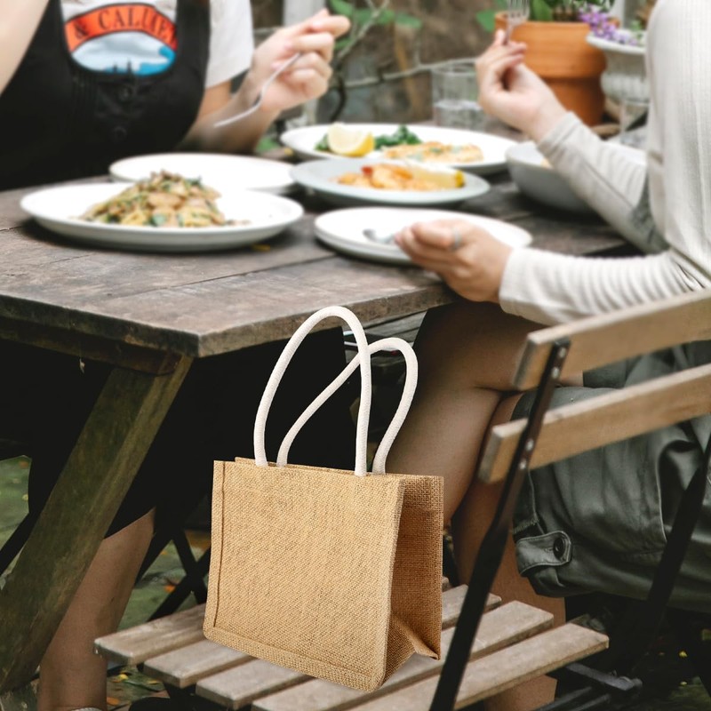 Thyonta Jute Linen Tote Bag Natural Colour Lined Linen Gift