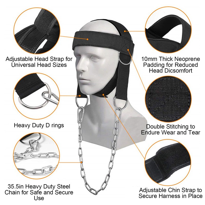 Neck Harness Adjustable Head Neck Weight Training Exerciser for Strength