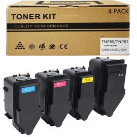 SUPERYILED TNP80 Toner Cartridge Replacement for Konica Minolta TNP80 TNP81 AAJW131 AAJW231 AAJW331 AAJW431 Toner Compatible with Konica Minolta Bizhub C3300i C3320i C4000i Printer Toner 4-Pack