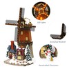 MOMENTS IN TIME Polyresin Christmas Village Building, Windmill with Village