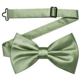 Branduce Sage Green Bow Tie for Men Pre-tied Adjustable Silk Blend Bowties for Wedding Party (BB05-26)