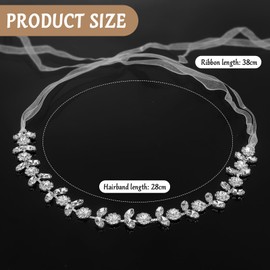 Oblihumoy Bridal Hair Vines Wedding Headband Rhinestone Headband Wedding Hair Accessories Bridal Hairband Headpiece for Women