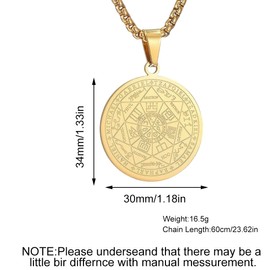 One Piece Halskette Herren Medaille Amulett Halskette Sieben Engel Siegel Halskette Personalisierte Halskette Amulett Anhänger Amulett (Gold)