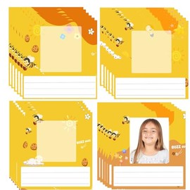36 Pcs Kids Photo Nameplates 2.4×2.75 inch Desk Nameplates for Desk Kids Name Tags Labels Stickers with Photo Classroom Decoration for School Student (Bee)