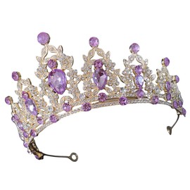 Healeved Elegant Baroque Tiara Headband for Women Wedding Crown for Girls Birthday Crown Rhinestones