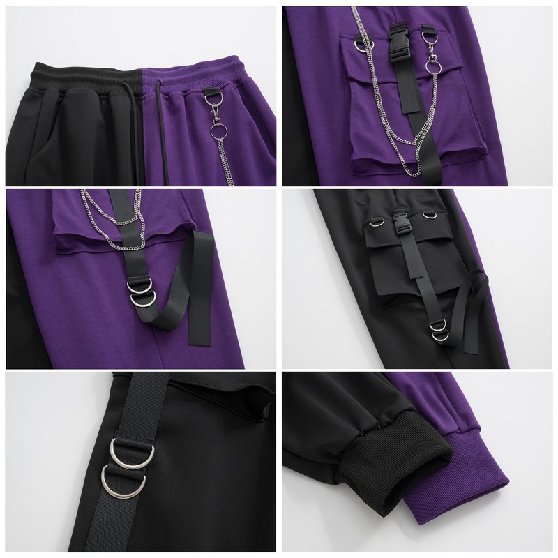 MEINVQIAOTI Black Cargo Pants for Women Techwear Women Loose Street